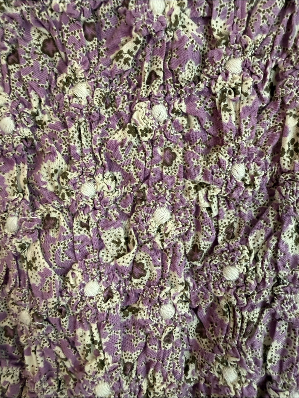 Sea New York Ida Floral Smocked Prairie Midi Dress Lilac Large - Picture 9 of 11